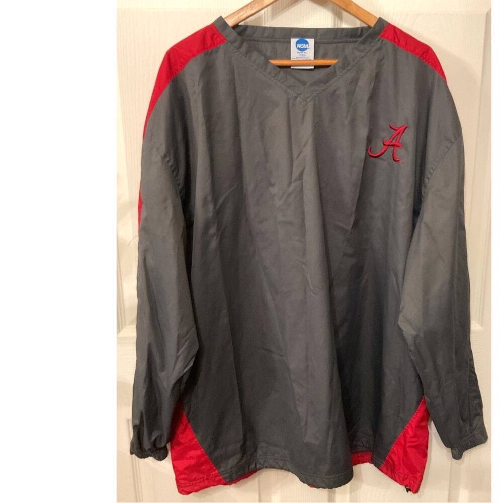 Vintage Alabama Crimson Tide NCAA Pullover Windbreaker Windshirt Gray Red XL